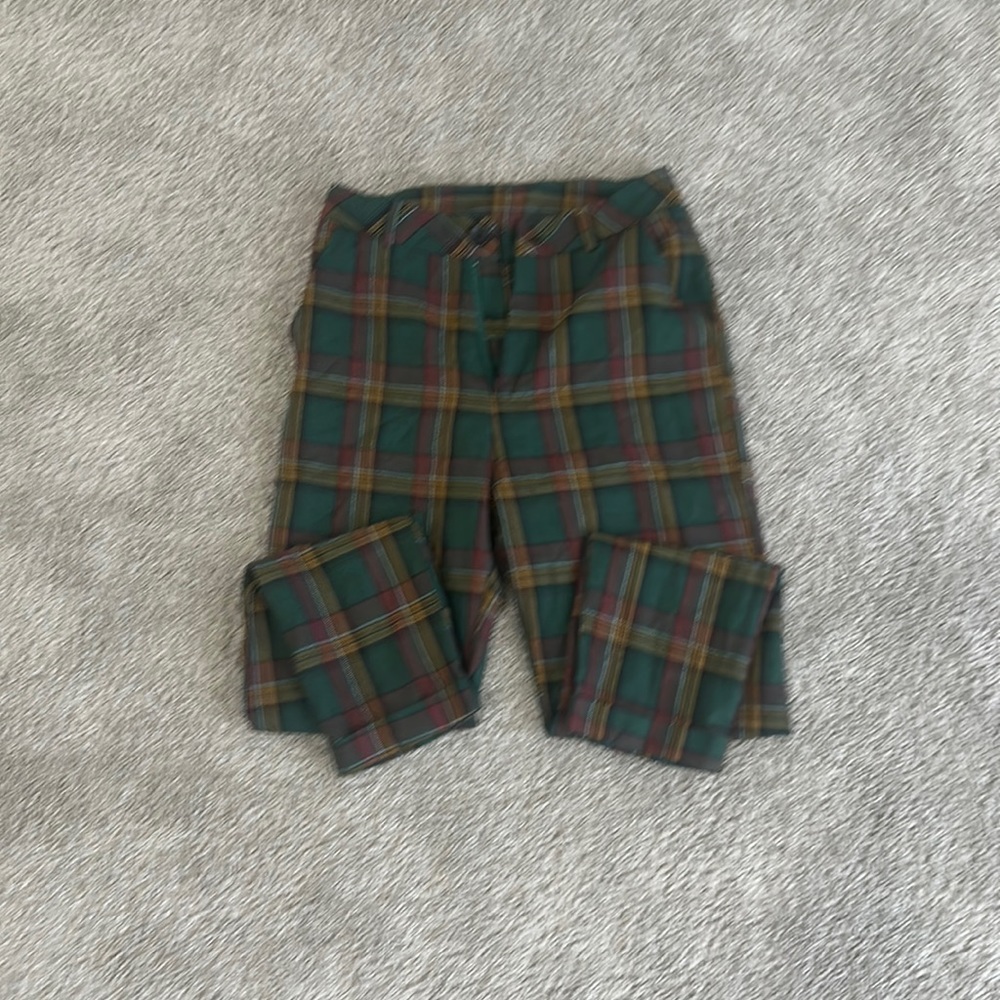 Plaid Cuffed Pants